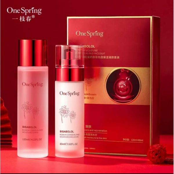 One Spring Set of essence+serum for face with myrrh and bisabolol extracts, 120ml+80ml